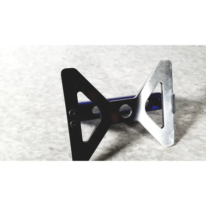 Silver metal bicycle rack with sleek angular design and two triangular arms for integra cusa excel khz clarity handpiece