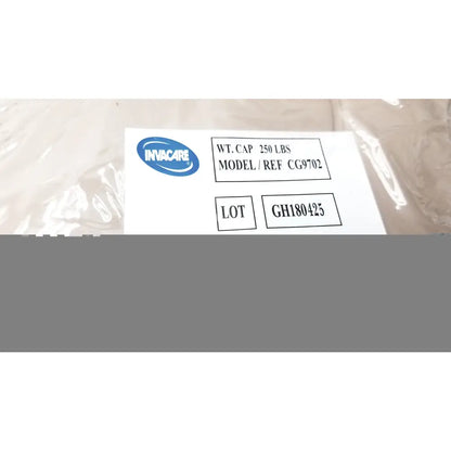White label with blue invacare logo and black text model cg9702 on invacare alternating pressure pump cg9701 unit