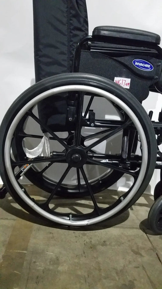 Reuse Medical Equipment Invacare Tracer SX5 Folding Wheelchair – Black Finish with Padded Arm Supports Wheelchairs, second-hand product photo 2