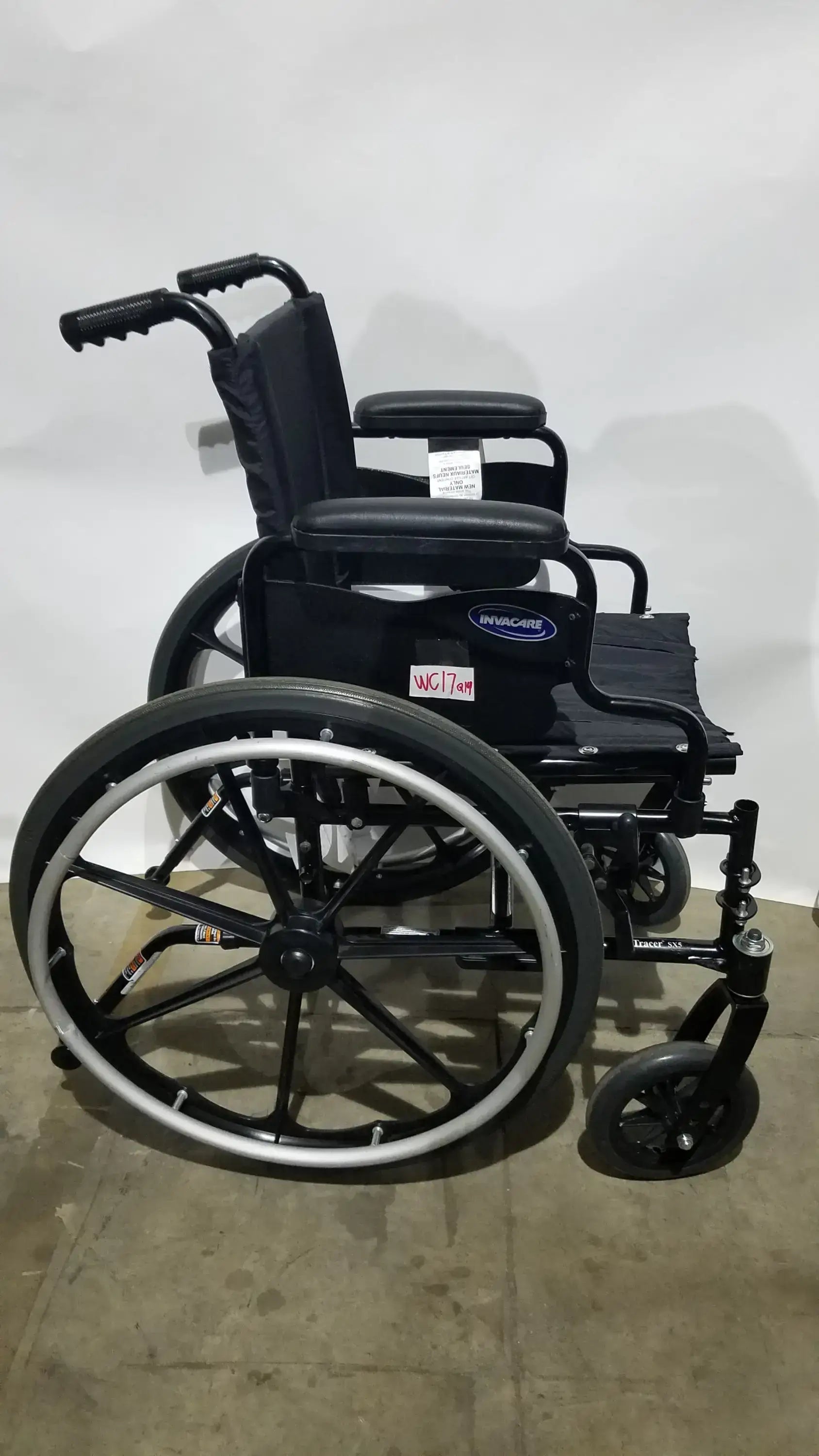 Reuse Medical Equipment Invacare Tracer SX5 Folding Wheelchair – Black Finish with Padded Arm Supports Wheelchairs, second-hand product photo 25