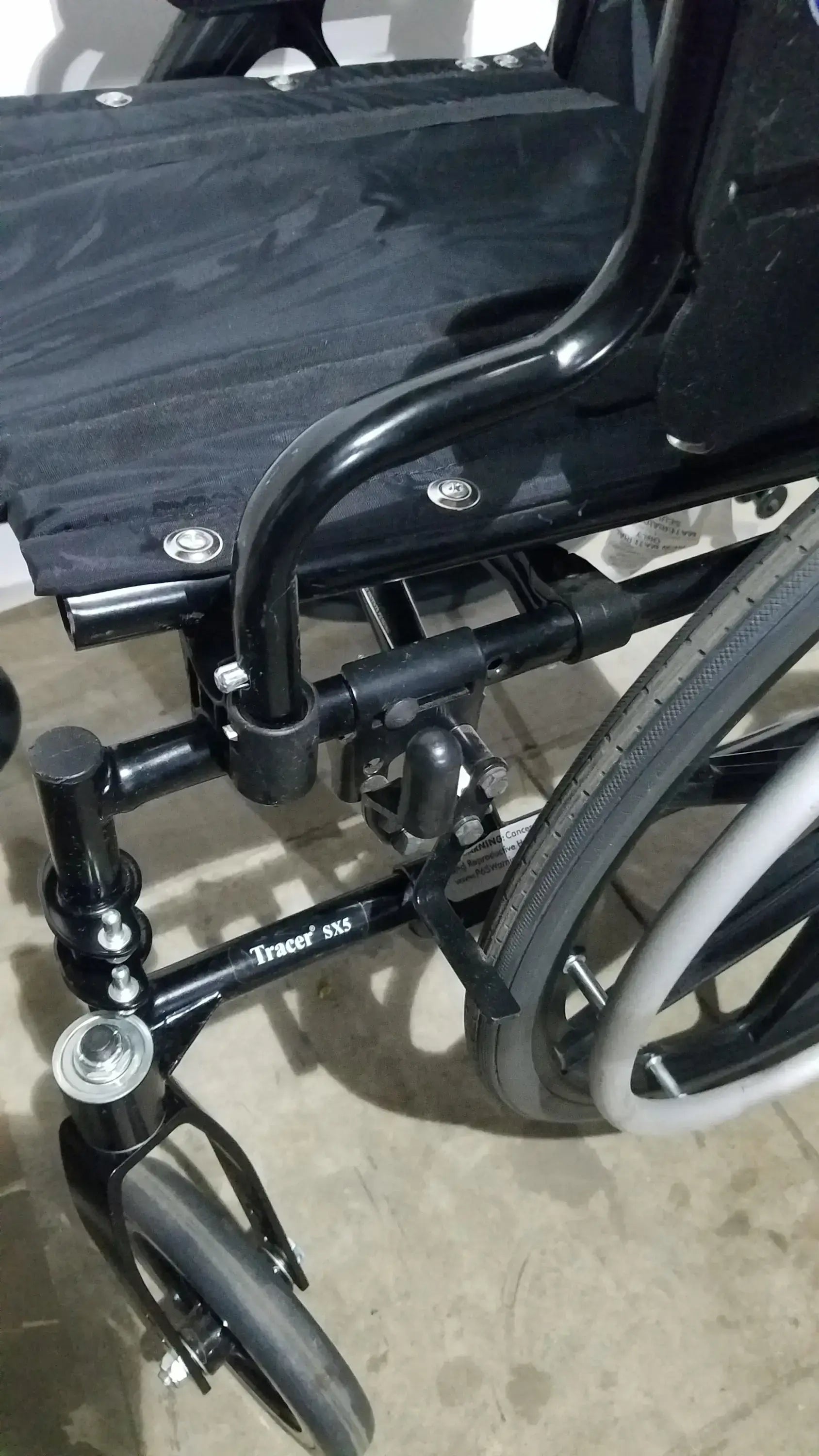 Reuse Medical Equipment Invacare Tracer SX5 Folding Wheelchair – Black Finish with Padded Arm Supports Wheelchairs, second-hand product photo 17