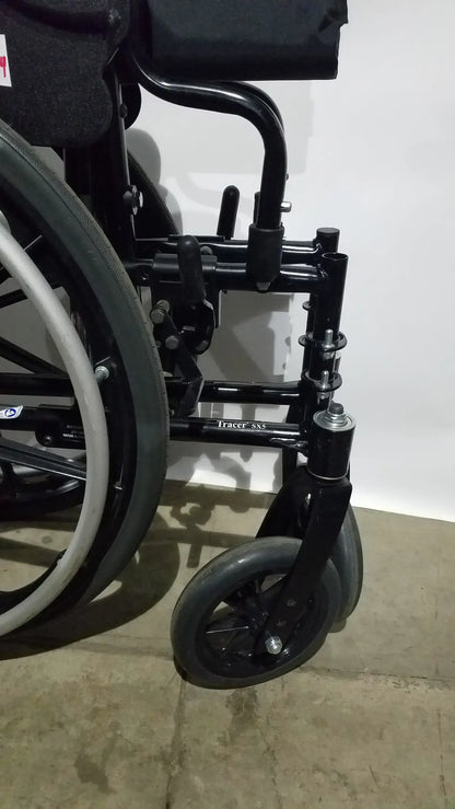 Reuse Medical Equipment Invacare Tracer SX5 Folding Wheelchair – Black Finish with Padded Arm Supports Wheelchairs, second-hand product photo 6