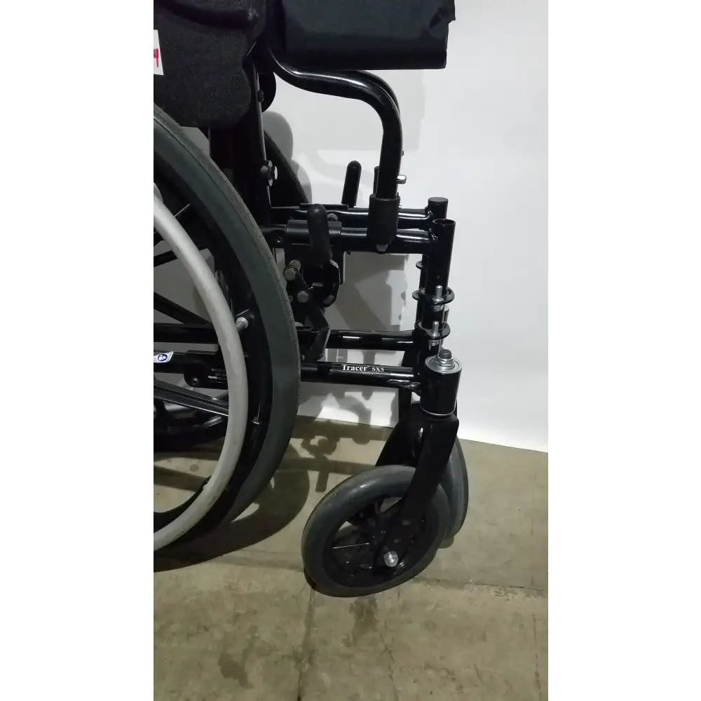 Reuse Medical Equipment Invacare Tracer SX5 Folding Wheelchair – Black Finish with Padded Arm Supports Wheelchairs, second-hand product photo 6