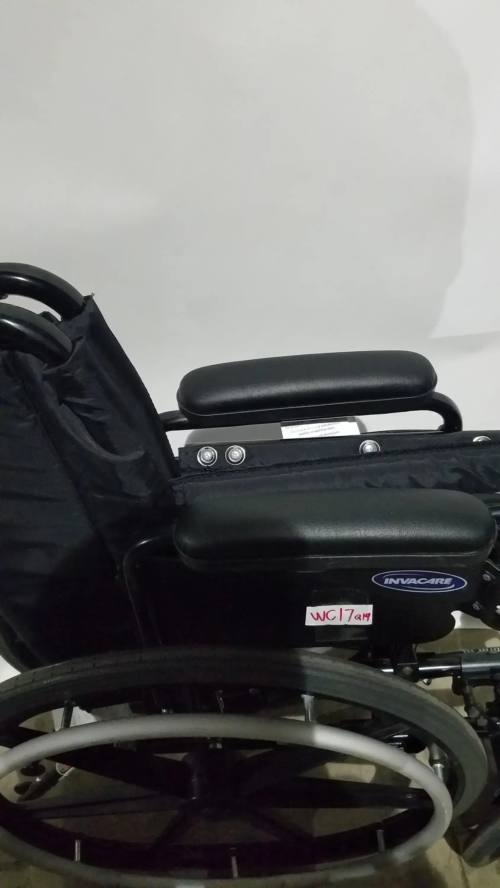 Reuse Medical Equipment Invacare Tracer SX5 Folding Wheelchair – Black Finish with Padded Arm Supports Wheelchairs, second-hand product photo 4