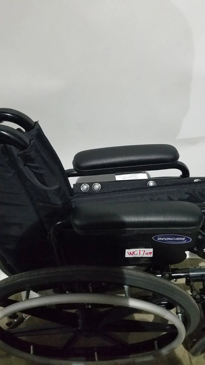 Reuse Medical Equipment Invacare Tracer SX5 Folding Wheelchair – Black Finish with Padded Arm Supports Wheelchairs, second-hand product photo 4