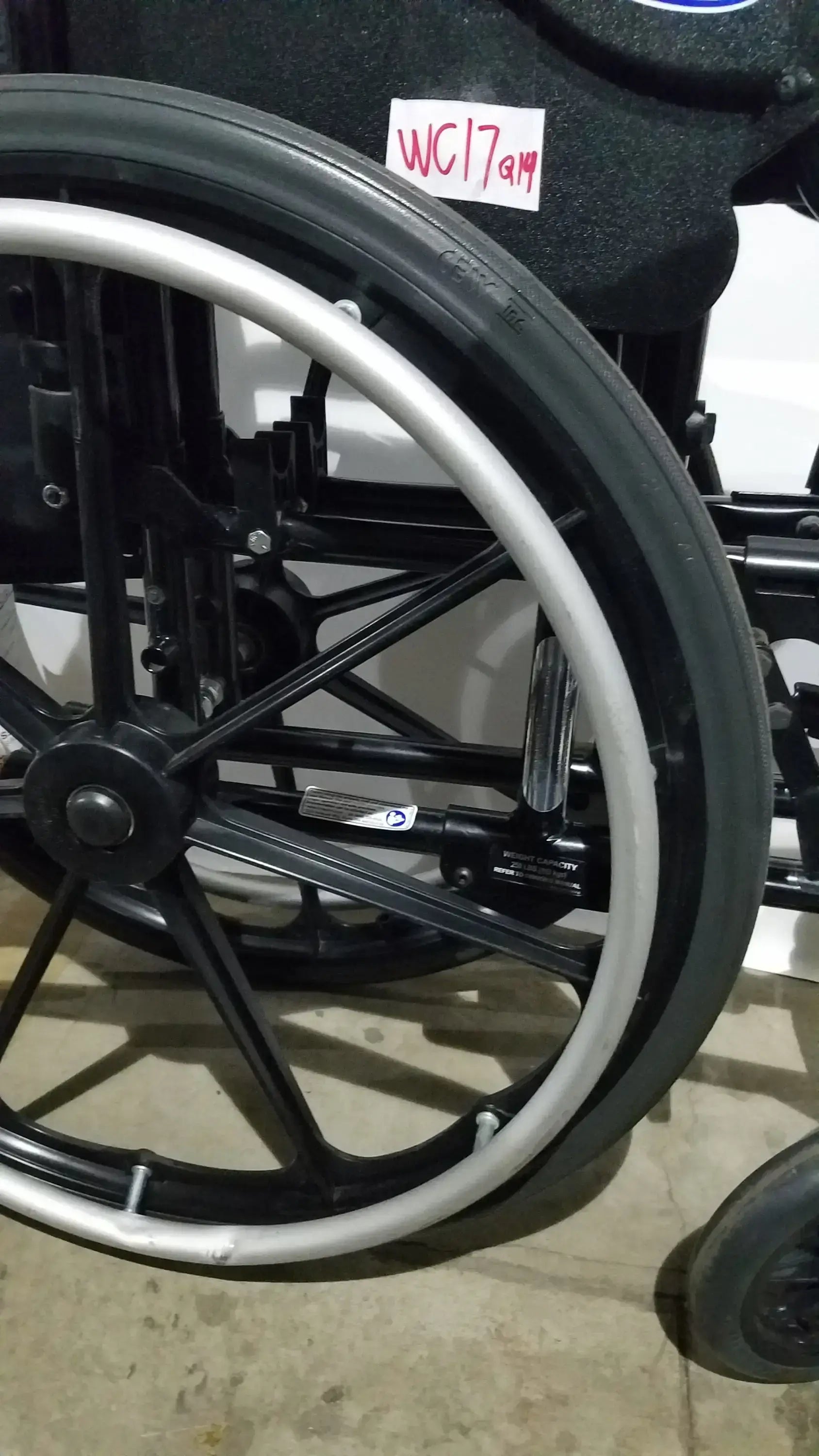 Reuse Medical Equipment Invacare Tracer SX5 Folding Wheelchair – Black Finish with Padded Arm Supports Wheelchairs, second-hand product photo 7