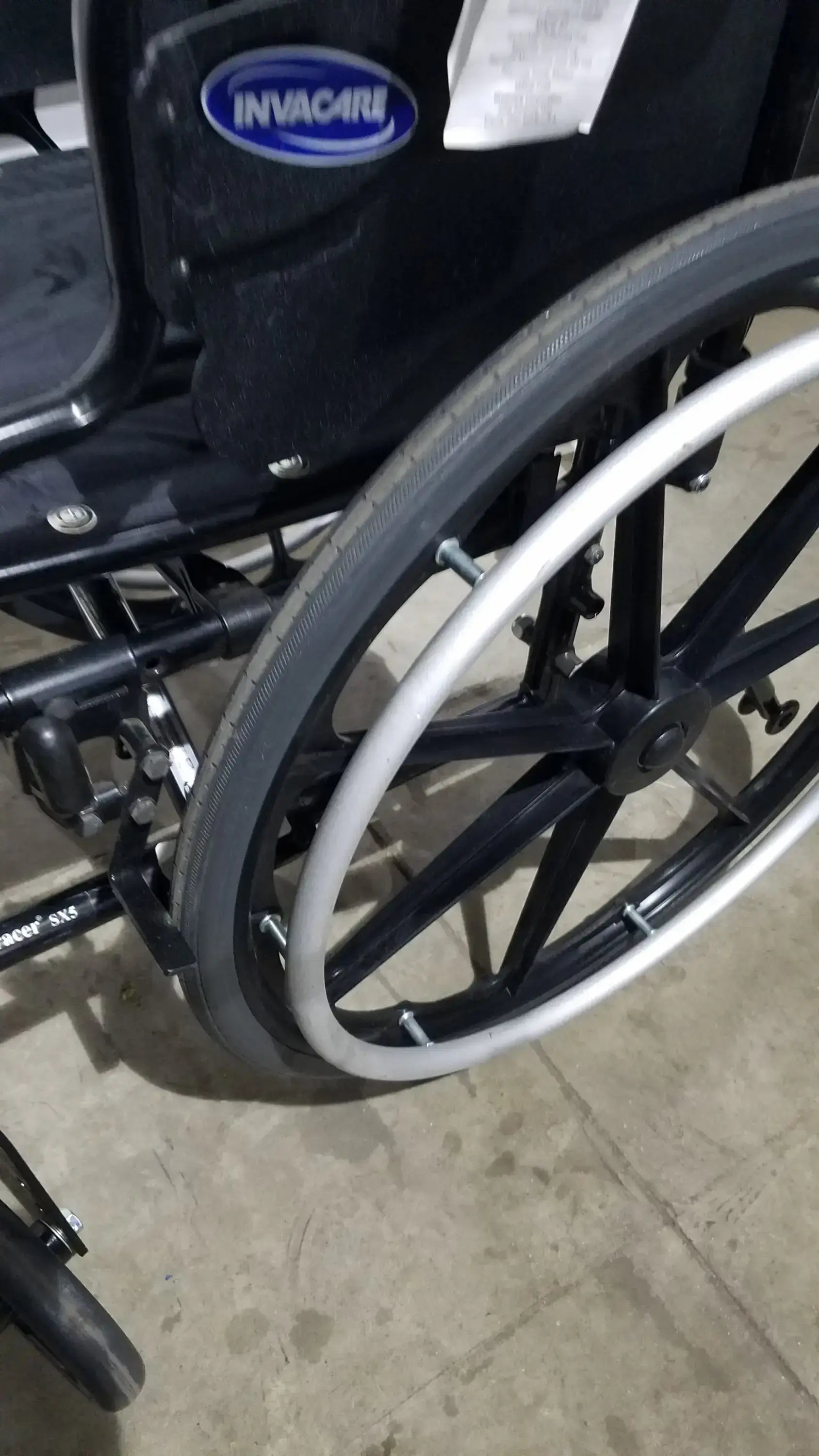 Reuse Medical Equipment Invacare Tracer SX5 Folding Wheelchair – Black Finish with Padded Arm Supports Wheelchairs, second-hand product photo 18