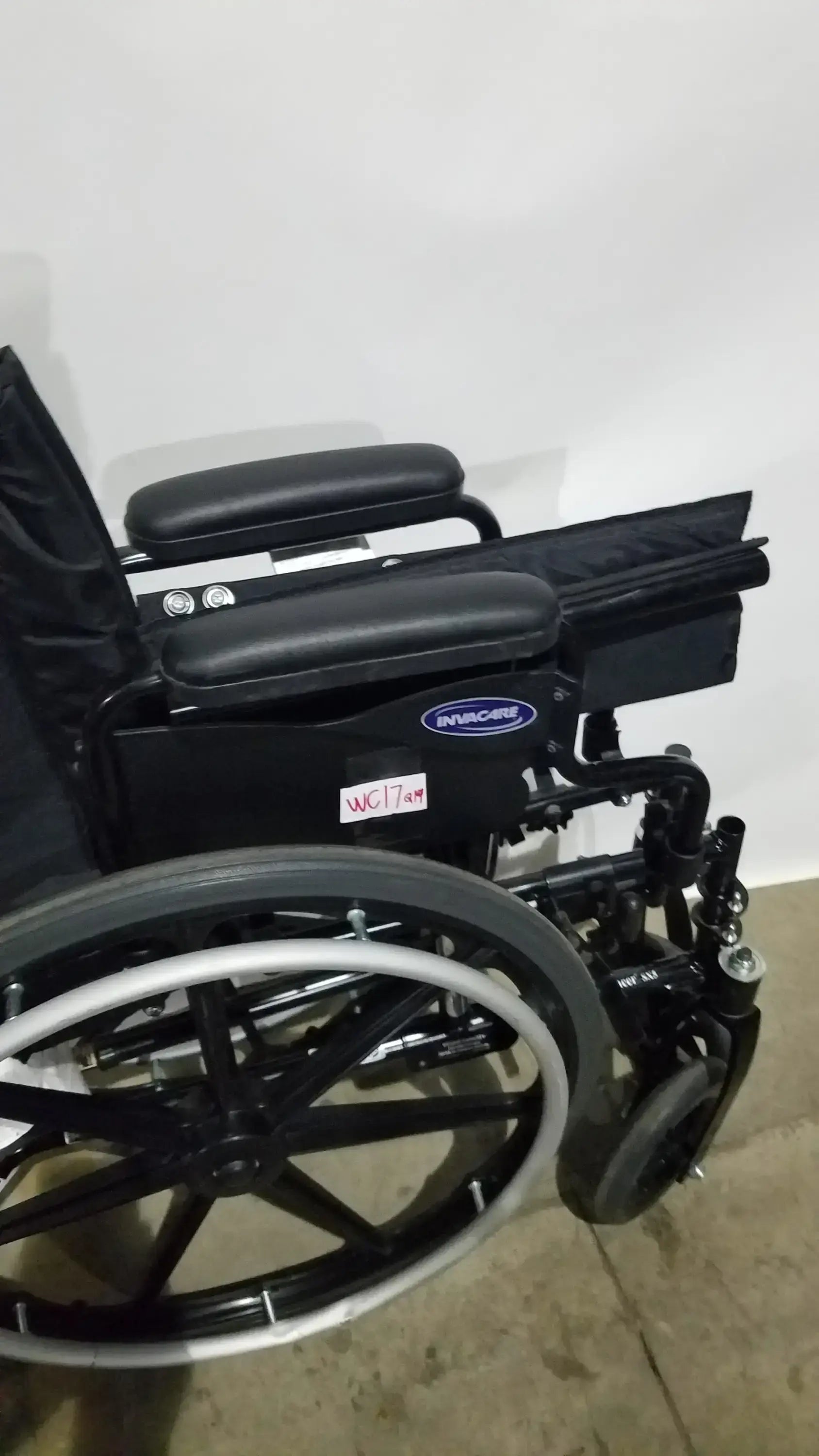 Reuse Medical Equipment Invacare Tracer SX5 Folding Wheelchair – Black Finish with Padded Arm Supports Wheelchairs, second-hand product photo 5
