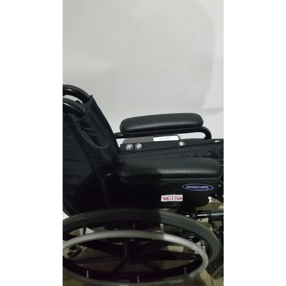 Reuse Medical Equipment Invacare Tracer SX5 Folding Wheelchair – Black Finish with Padded Arm Supports Wheelchairs, second-hand product photo 4