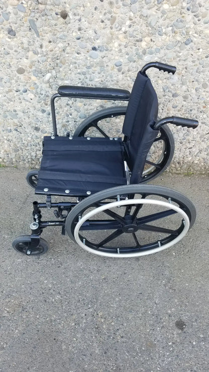 Reuse Medical Equipment Invacare Tracer SX5 Heavy-Duty Black Wheelchair with Fixed Arm Rests Wheelchairs, second-hand product photo 4