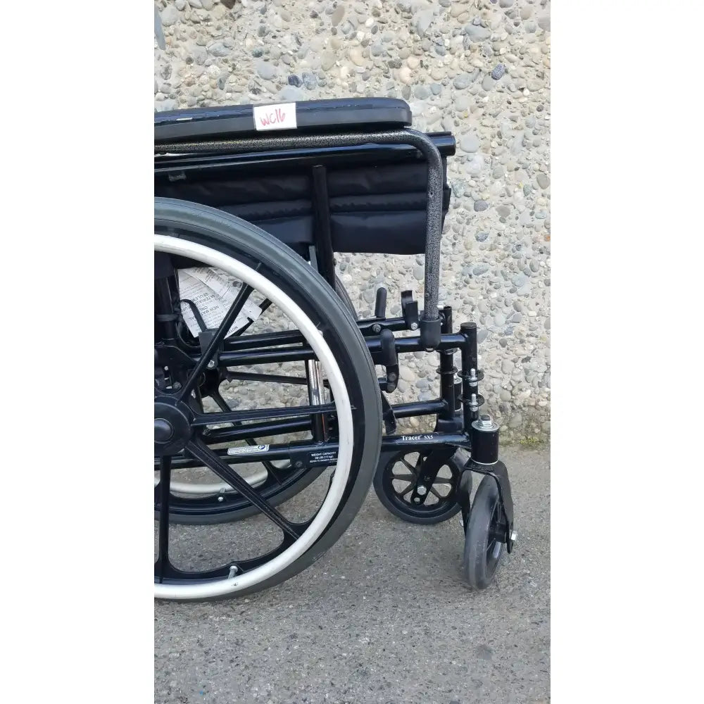 Reuse Medical Equipment Invacare Tracer SX5 Heavy-Duty Black Wheelchair with Fixed Arm Rests Wheelchairs, second-hand product photo 2