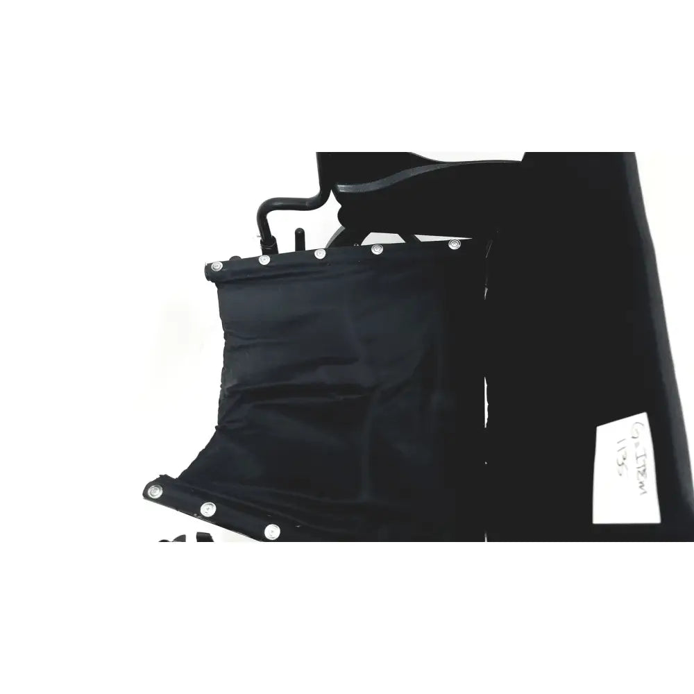 Black fabric wheelchair seat cover with silver rivets and white label for invacare tracer sx5 manual folding wheelchair