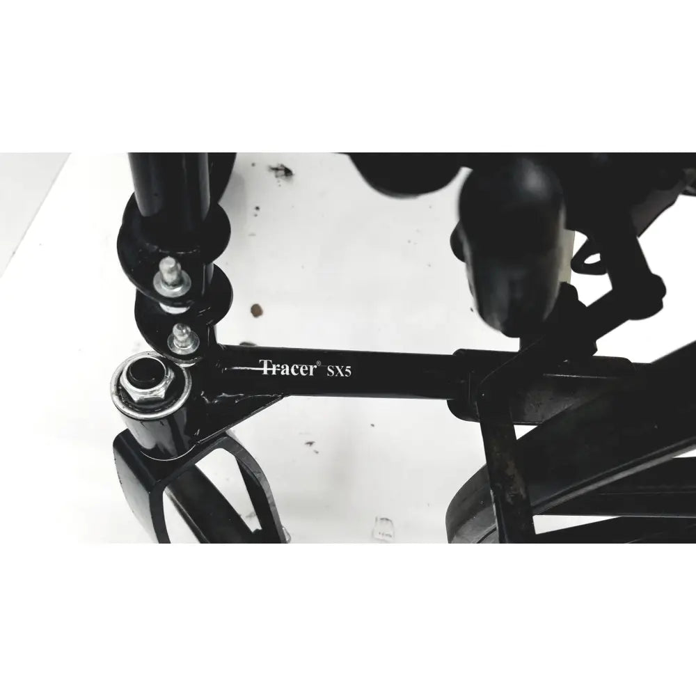 Invacare tracer sx5 manual wheelchair frame in black with metallic hardware and sleek sturdy folding design for adults