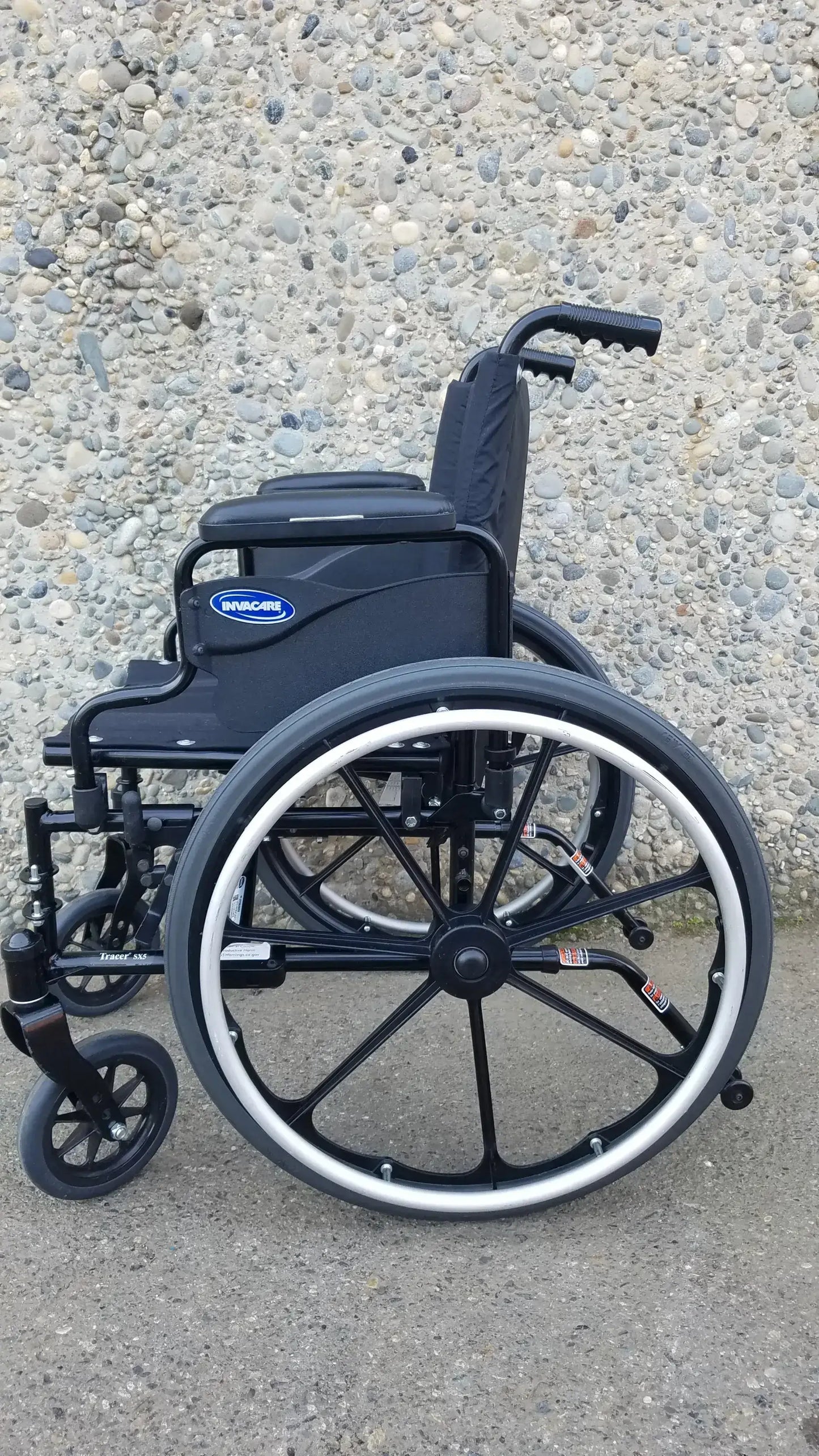 Reuse Medical Equipment Invacare Tracer SX5 Wheelchair Arm Rest Black Wheelchair, second-hand product photo 5