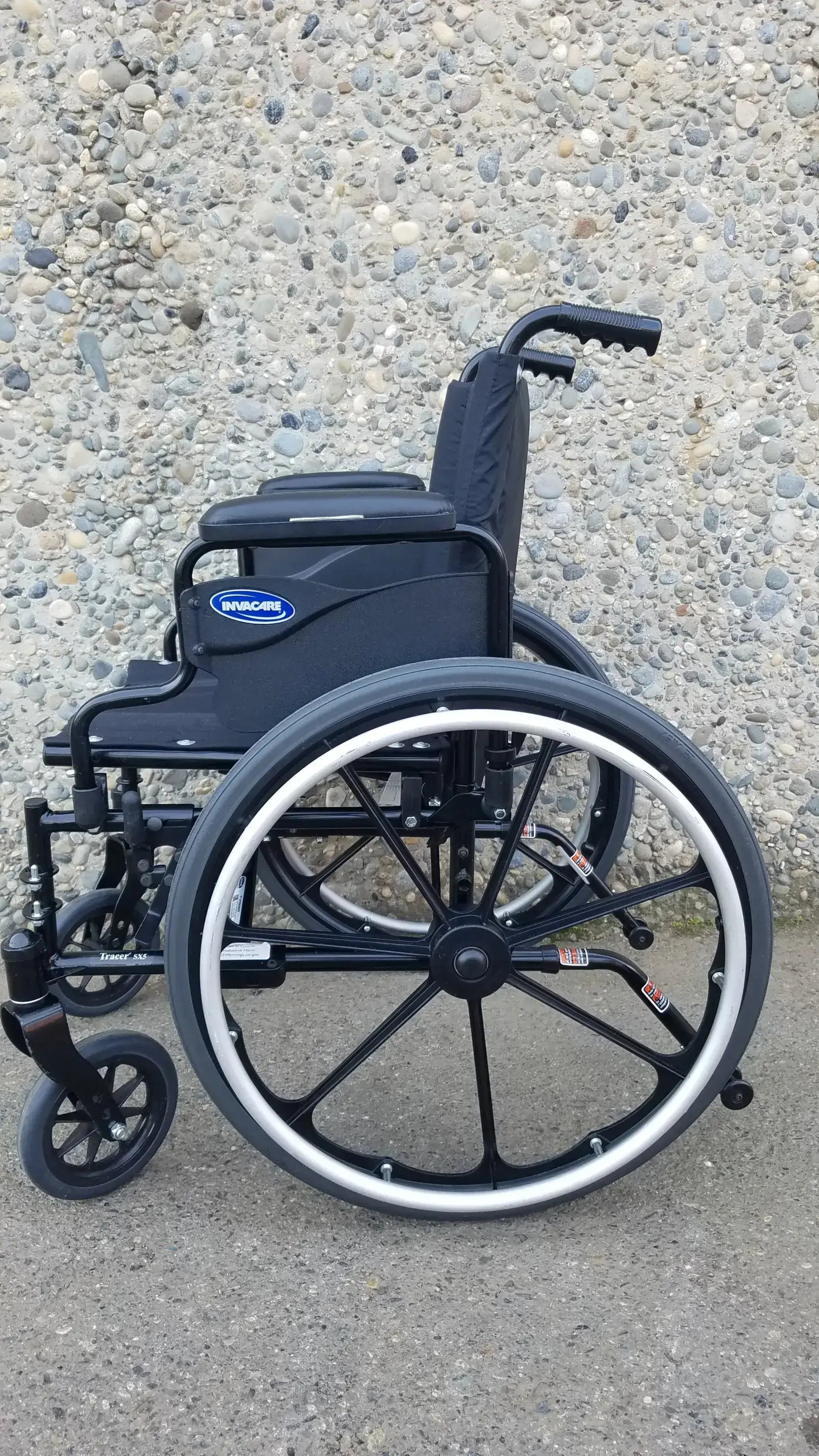 Reuse Medical Equipment Invacare Tracer SX5 Wheelchair Arm Rest Black Wheelchair, second-hand product photo 5