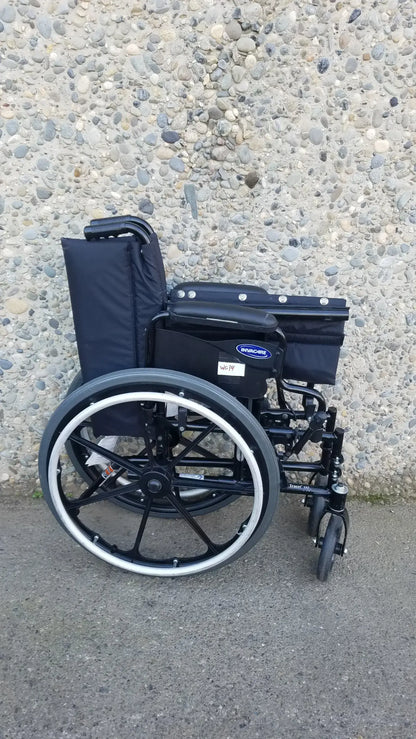 Reuse Medical Equipment Invacare Tracer SX5 Wheelchair Black Steel Frame w/ Desk Armrests Wheelchairs, second-hand product photo 1