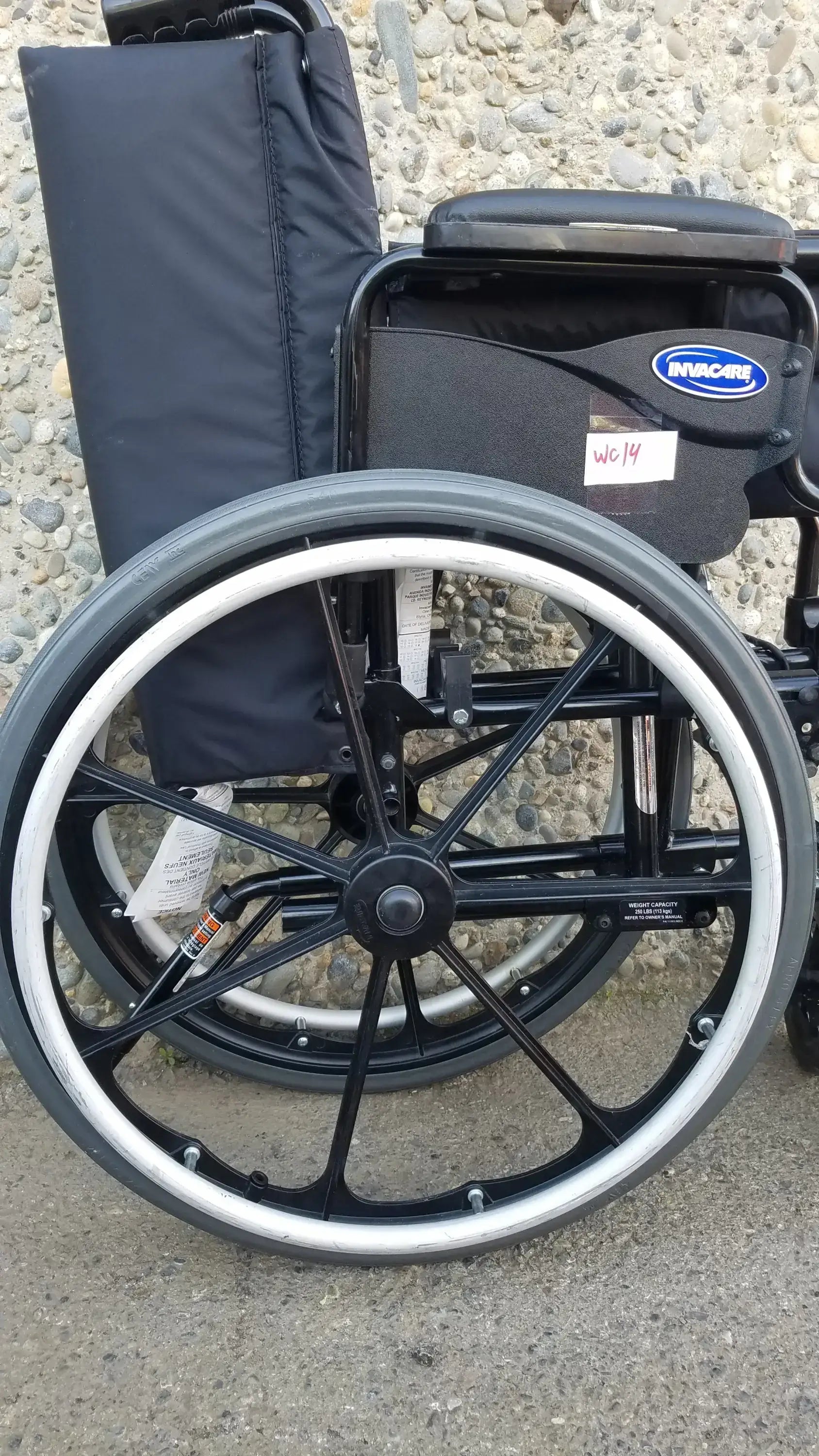 Reuse Medical Equipment Invacare Tracer SX5 Wheelchair Black Steel Frame w/ Desk Armrests Wheelchairs, second-hand product photo 2