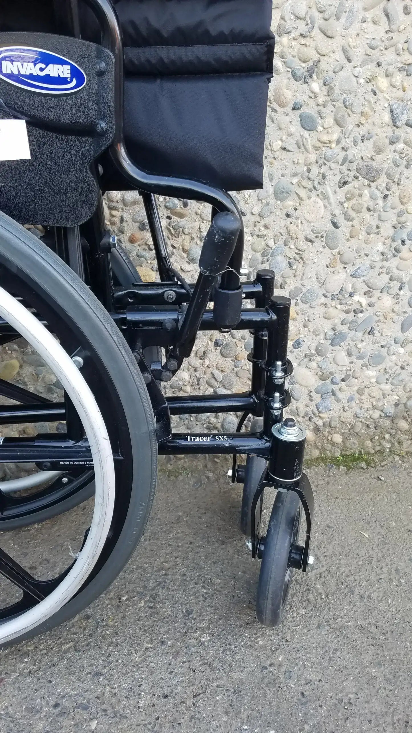 Reuse Medical Equipment Invacare Tracer SX5 Wheelchair Black Steel Frame w/ Desk Armrests Wheelchairs, second-hand product photo 3