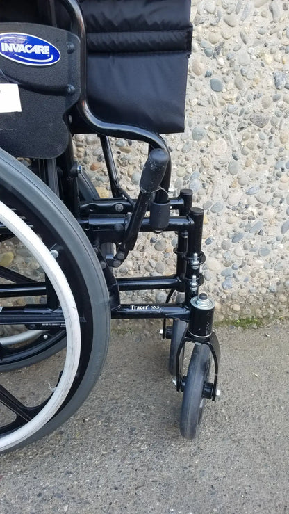 Reuse Medical Equipment Invacare Tracer SX5 Wheelchair Black Steel Frame w/ Desk Armrests Wheelchairs, second-hand product photo 3