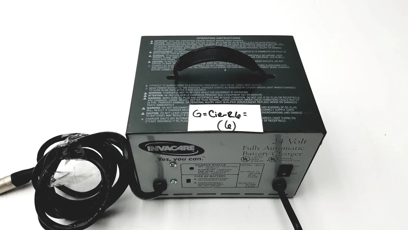 Reuse Medical INVACARE Wheelchair 24 Volt Automatic Battery Charger Serial No: 460300646 Wheelchair Parts, as-is (for parts) product photo 1