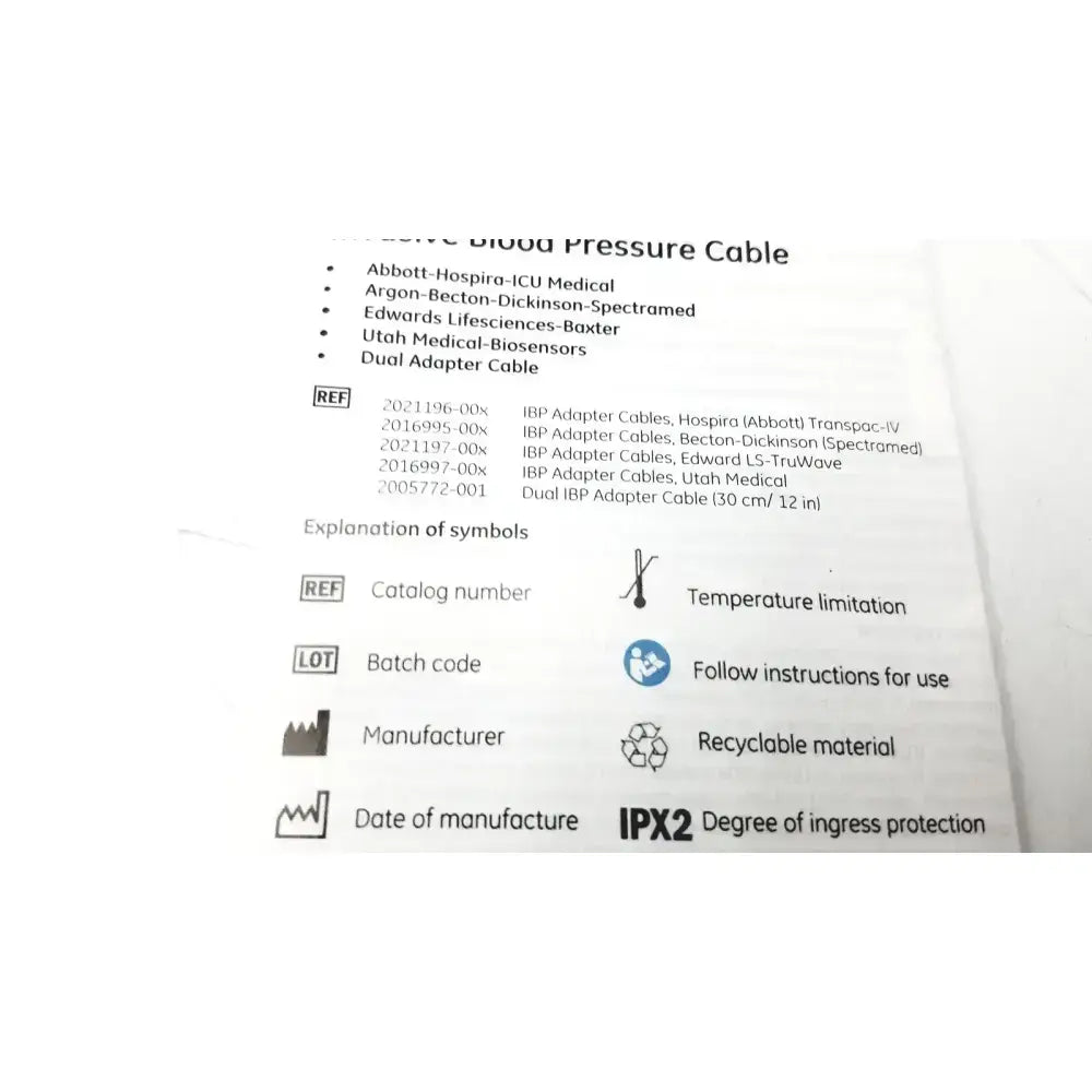 Vendor Unknown - MANUAL REVIEW Invasive Blood Pressure Cable 2021197-001 Invasive Blood Pressure Cable, second-hand product photo 10