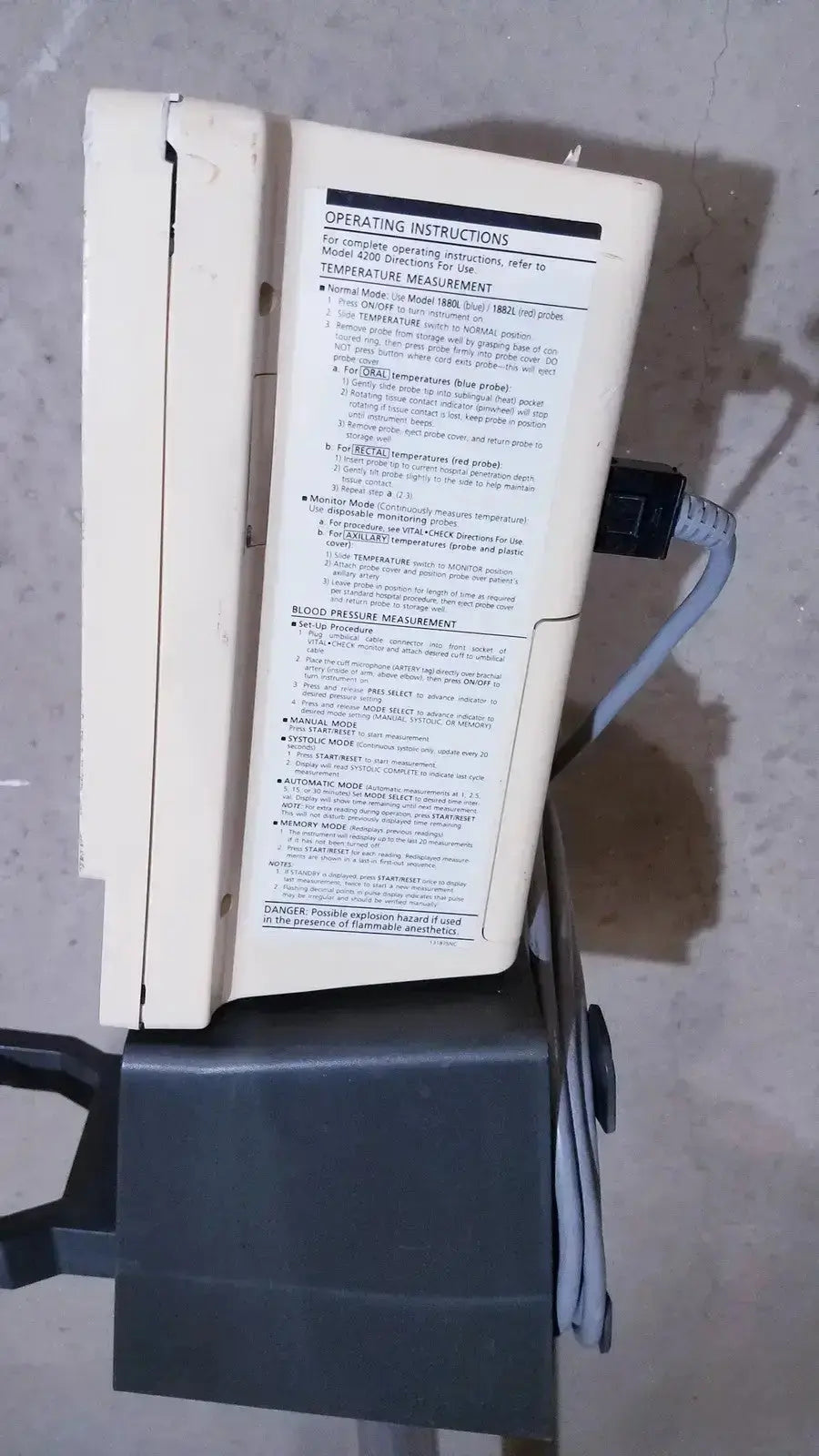 IVAC Corporation Vital Check 4200 With Stand Vital Signs Monitor, second-hand product photo 10