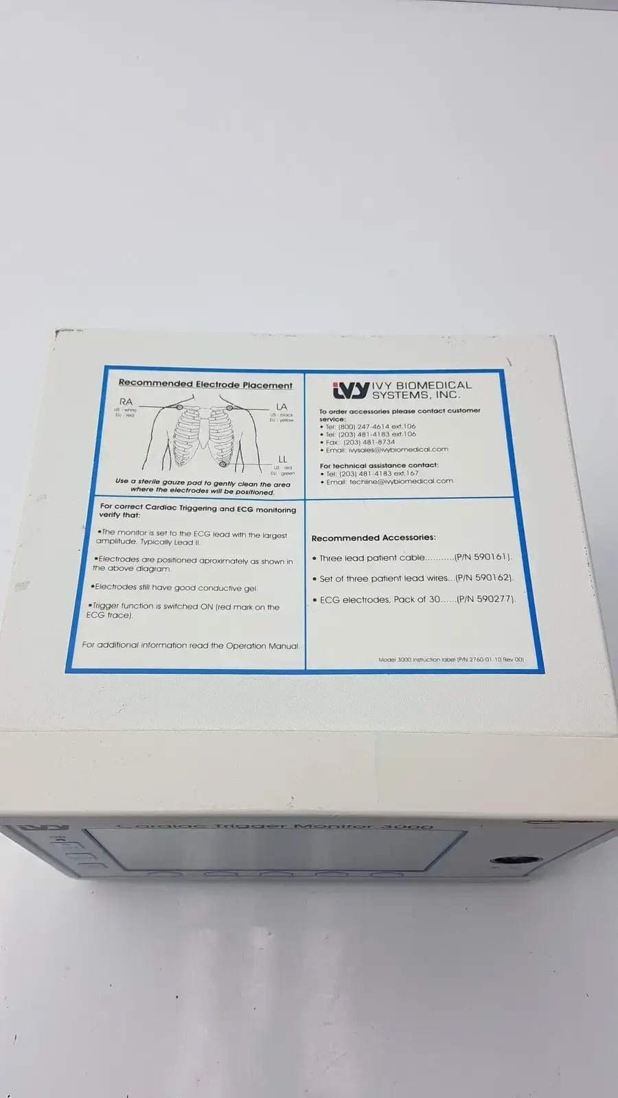 Ivy Biomedical Cardiac Trigger 3000 Patient Monitor Patient Monitor, second-hand product photo 6