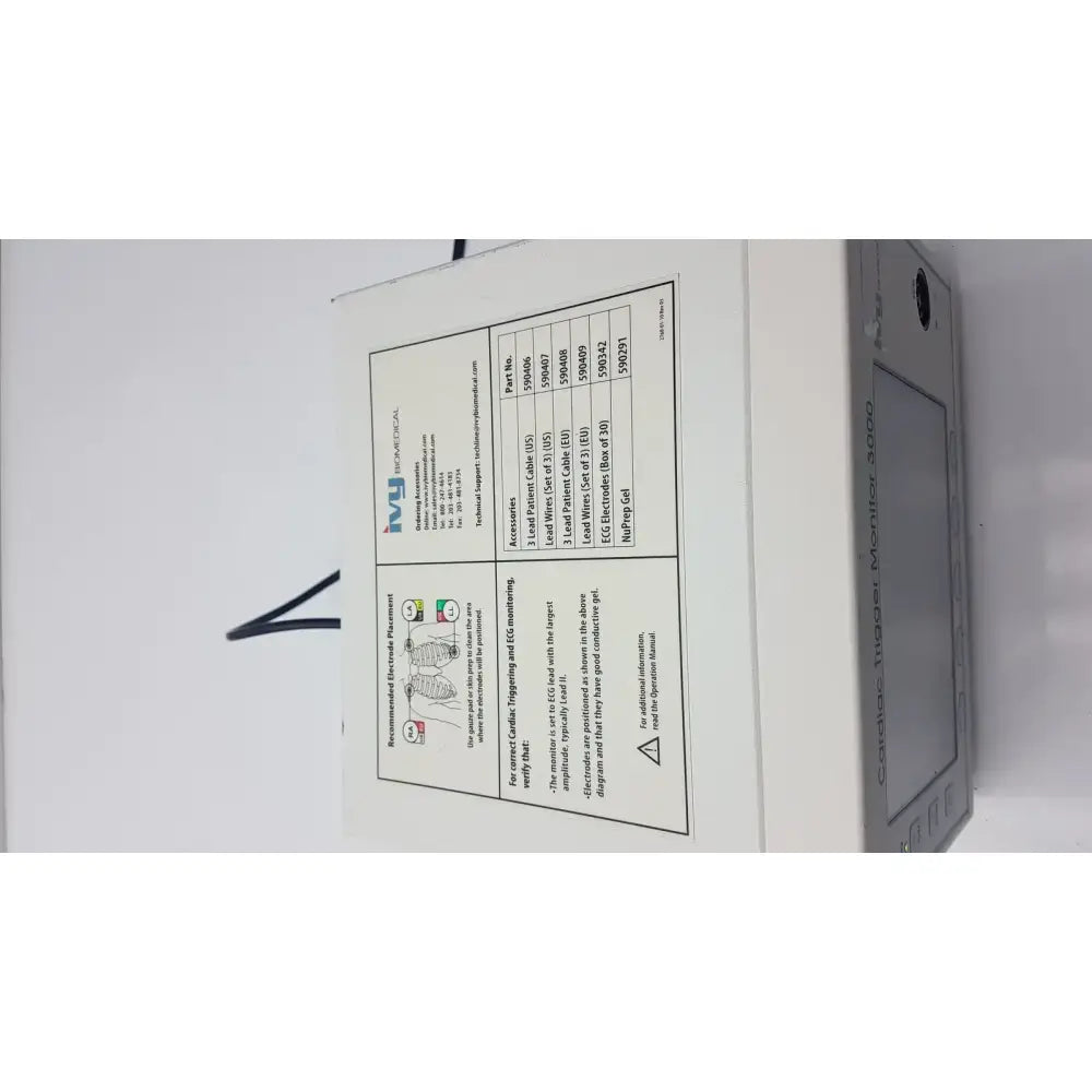 IVY Biomedical Cardiac Trigger Monitor 3000 Cardiac Trigger Monitor, second-hand product photo 8