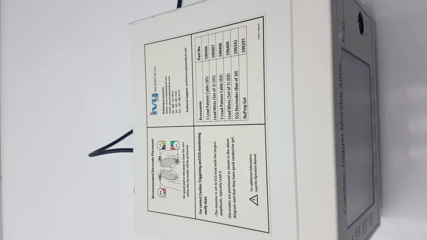 IVY Biomedical Cardiac Trigger Monitor 3000 Cardiac Trigger Monitor, second-hand product photo 8