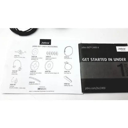 Black jabra headband headset hsc021 accessories packaging for jaabra headband headset 2400 ii model