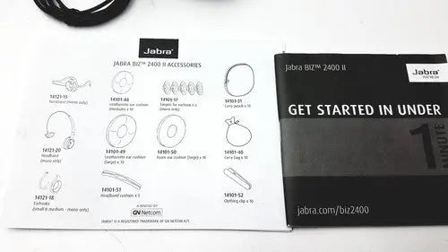 Black jabra headband headset hsc021 accessories packaging for jaabra headband headset 2400 ii model
