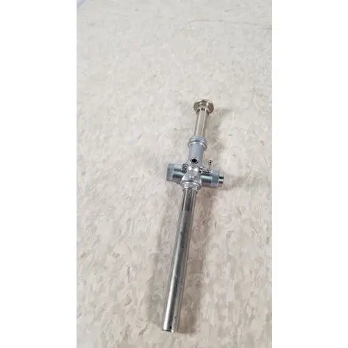 Jaritt 600-440 silver surgical piston valve cannula with cross-shaped handle and cylindrical shaft with pyramidal trocar