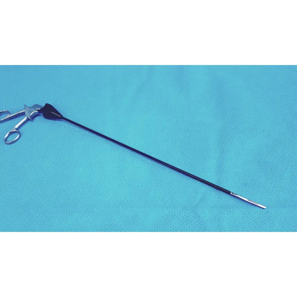 Jarit 610-140 roto-lok stainless steel clamp with black handles and articulated tip ergonomic for surgical use