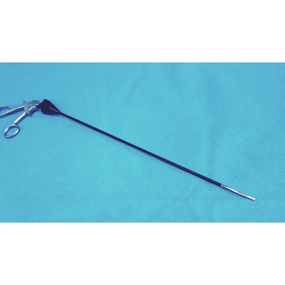 Jarit 610-140 roto-lok stainless steel clamp with black handles and articulated tip ergonomic for surgical use