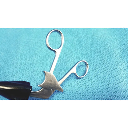 Sterilized Jarit 610-140 roto-lok stainless steel surgical forceps with polished handles and curved serrated tip