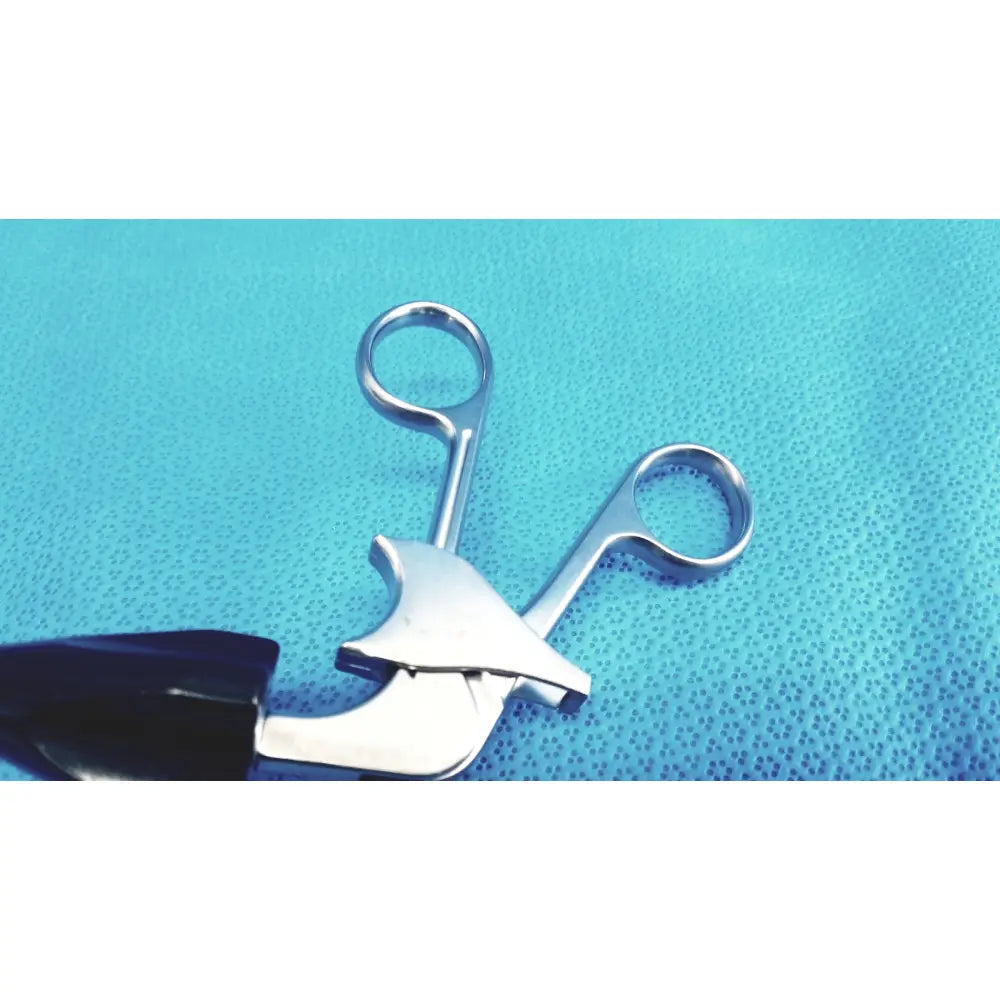 Jarit 610-140 stainless steel roto-lok surgical forceps with curved toothed jaws in silver steel roto-lok design