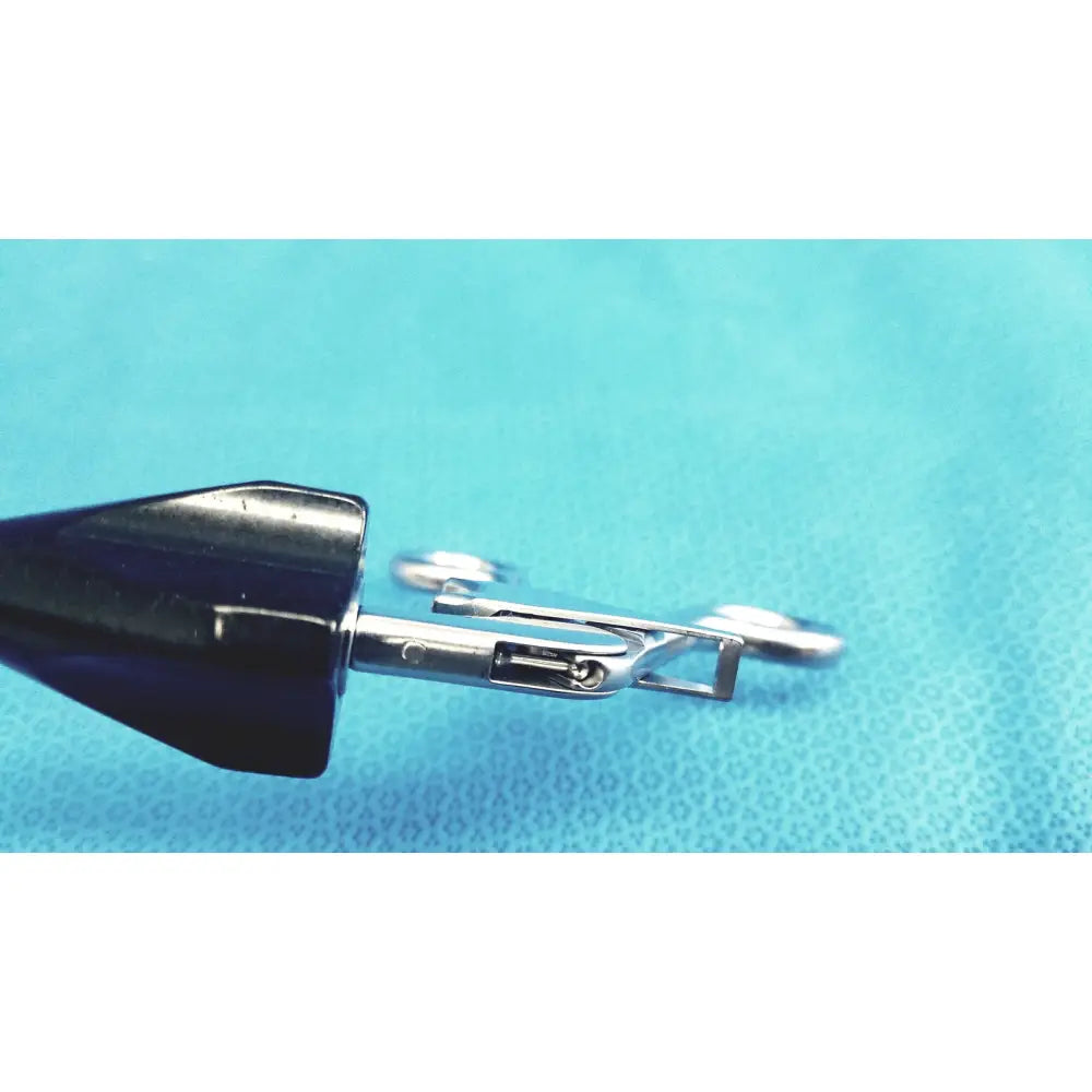 Jarit 610-140 stainless steel roto-lok surgical instrument with black and silver ergonomic handle and precision jaws