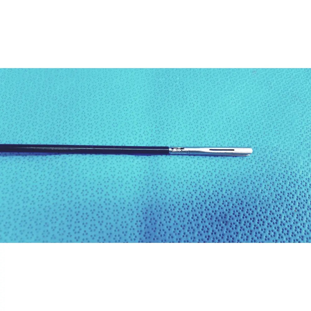 Black and silver jarit 610-140 stainless steel roto-lok surgical needle with sleek metallic tip and steel roto-lok design