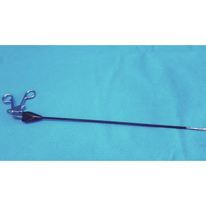 Silver stainless steel roto-lok with black handle and articulated scissor-like jaws jarit 610-140 steel roto-lok
