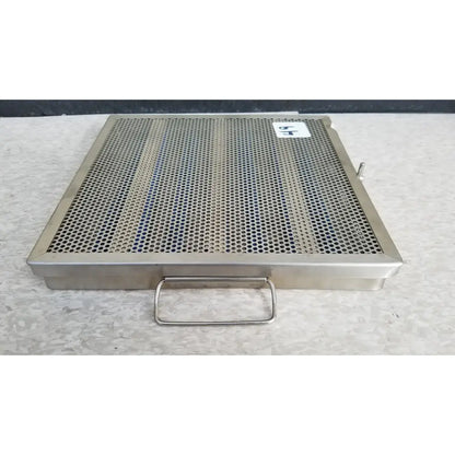 Jarit stainless steel 37988a perforated tray with rectangular handle and reinforced edges for sterilization case
