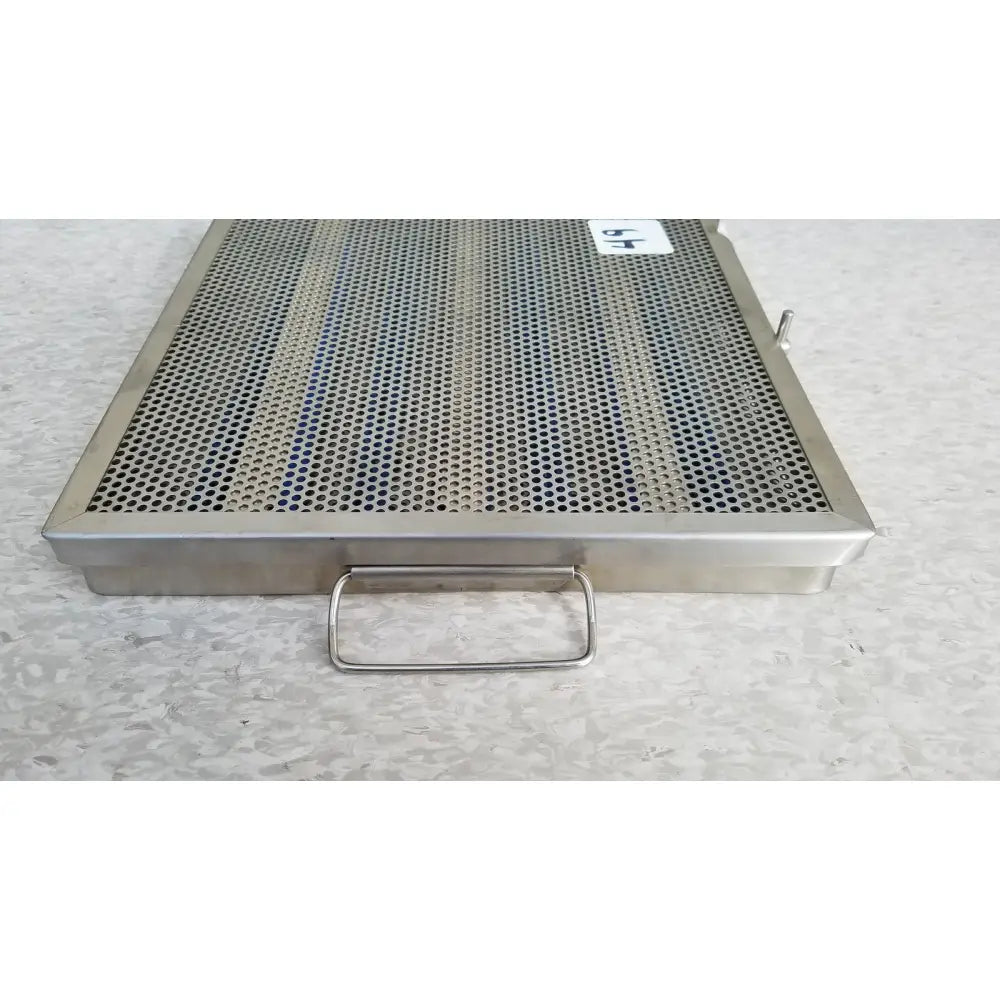 Jarit stainless steel 37988a perforated tray with rectangular handle in stainless steel for sterilization case use