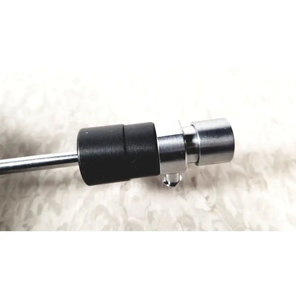 Black and silver metal optical stylet sheath with cylindrical handle for medical use storz 10326f adult model