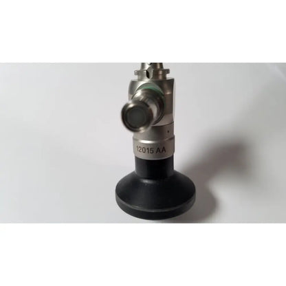Silver and black karl storz 12015 aa degree autoclavable telescope with cylindrical body for medical use