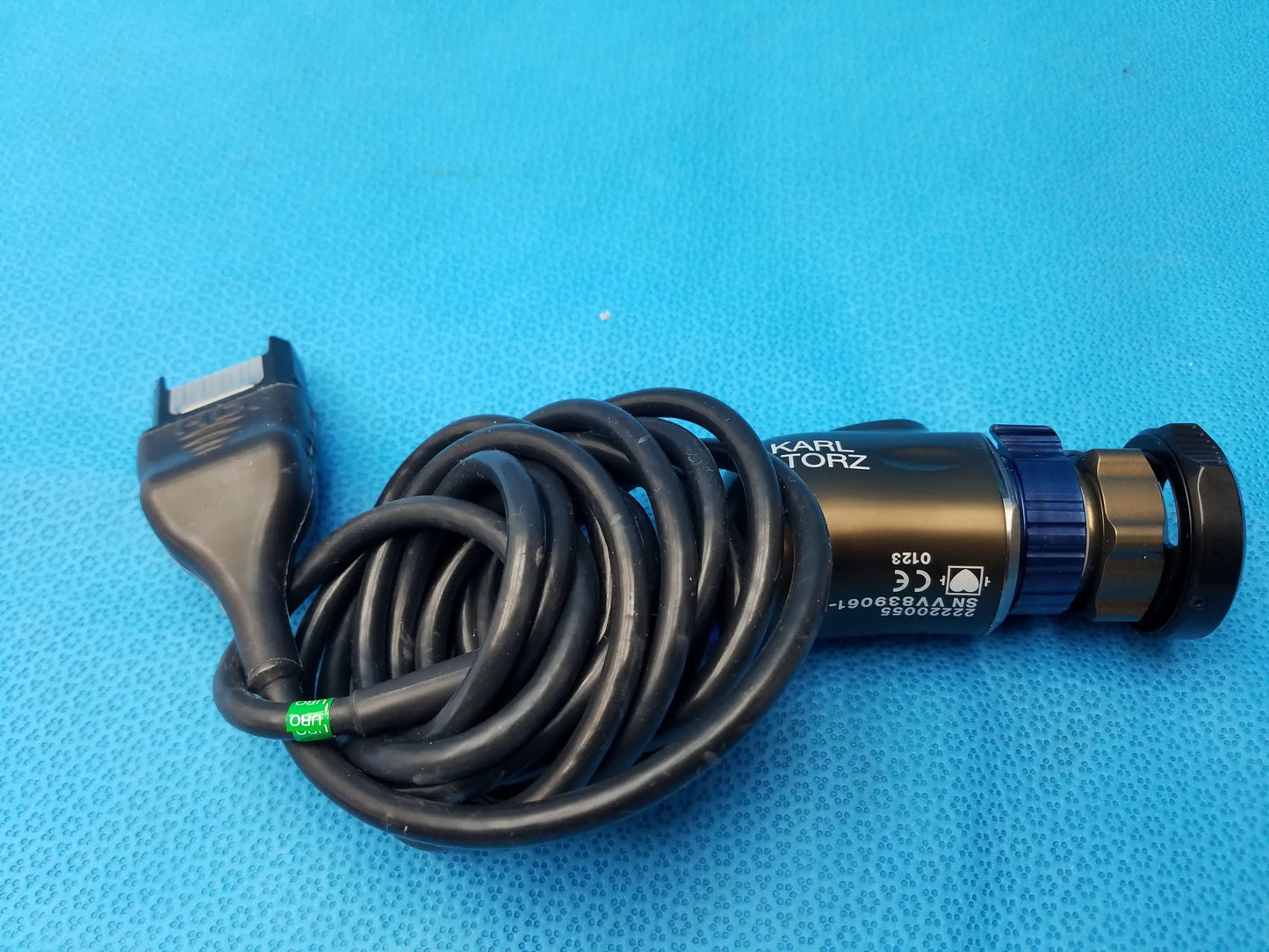 Black karl storz camera head with coiled cable and connector precision imaging component for surgical use