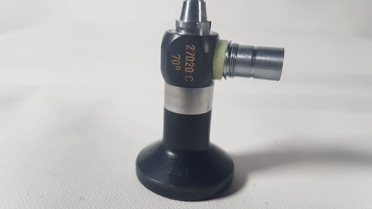 Black and silver metal karl storz 27020 c lens adapter for reuse medical 70 degree cystoscope device