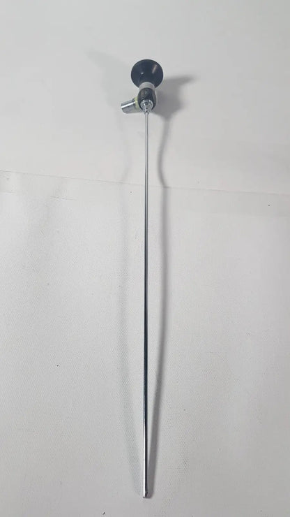 A sleek metallic karl storz 27020 c hopkins 70 degree cystoscope with black circular head and silver shaft for reuse medical use