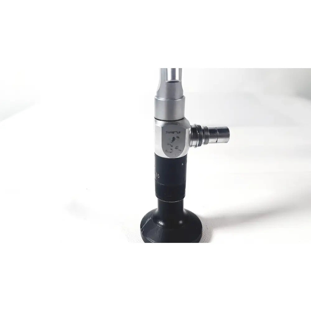 Black and silver karl storz 27410 sk 7.5fr autoclavable rigid scope dual channel with metallic joints and threaded connector