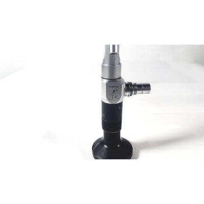 Black and silver karl storz 27410 sk 7.5fr autoclavable rigid scope dual channel with metallic joints and threaded connector
