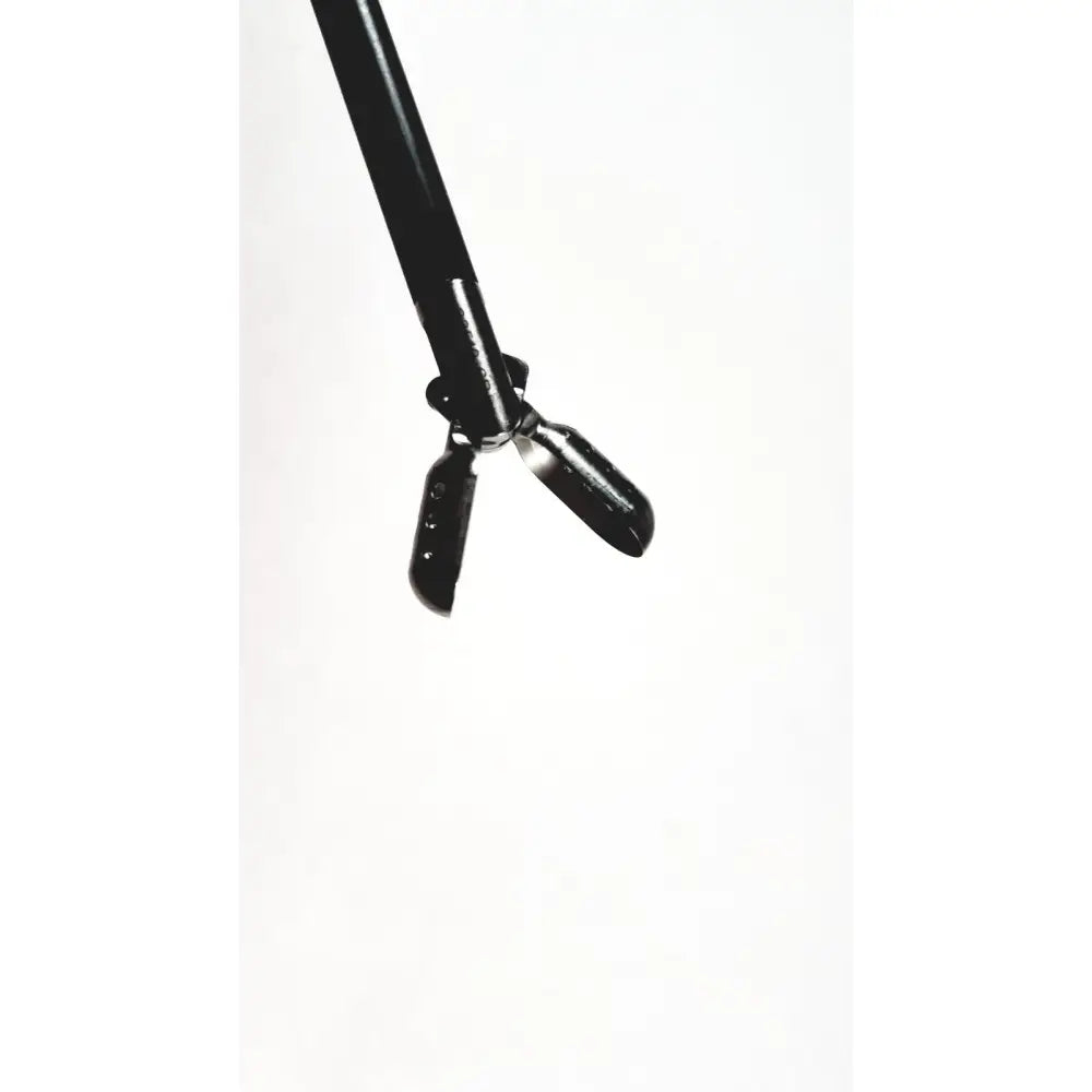 Black surgical forceps with metallic finish and precision jaws in karl storz clickline handle for laparoscopic instruments