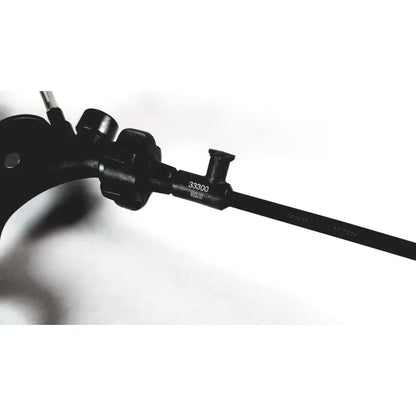 Black karl storz clickline laparoscopic grasper insert with curved handle and serial number 33300 on shaft